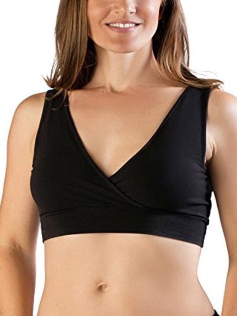 Kindred Bravely Organic Cotton Sleep Bra Black Size Large NEW NWT